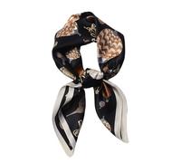 Quadratischer Schal aus 100% reiner Maulbeerseide, 68,6 x 68,6 cm, Damen-Halstuch, Kopftuch, Schwarz Q, Medium