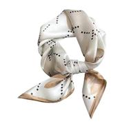Quadratischer Schal aus 100% reiner Maulbeerseide, 68,6 x 68,6 cm, Damen-Halstuch, Kopftuch, Weiß, modisch, Medium