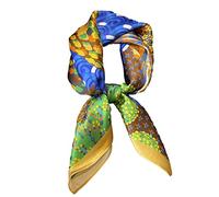 Quadratischer Schal aus 100 % reiner Maulbeerseide, 68 x 68 cm, Damen-Halstuch, Kopftuch, Schal (Hirsch), Reh, Small