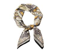 Quadratischer Schal für das Haar, 100 % reine Maulbeerseide, 68,6 x 68,6 cm, Damen-Halstuch, Kopftuch, Grau, Unauffälliges Grau, Small