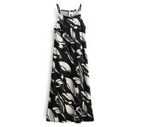 someday Damen Maxikleid | Printkleid QUALEZA floral aus luftigem Viskose Leinen Mix Black, 42