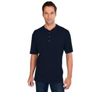 QUALITYSHIRTS Kurzarm Serafino T-Shirt mit Knopfleiste Gr. 3XL dunkelblau