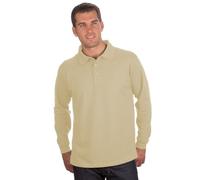 QUALITYSHIRTS Langarm Polo Shirt, Gr. 3XL, beige