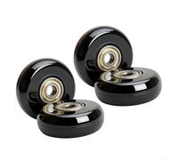 Qualoramall 4 x Ersatz-Räder für Gepäck, 50 x 20 mm, mit 8 mm Bohrung, für Koffer, Handwagen, Roller, Roller, Kinderwagen und Möbelwagen, leises und sanftes Rollen (schwarz)