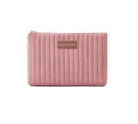 Qualoramall Reise-Make-up-Tasche aus Samt mit großem Fassungsvermögen, tragbar, Kulturbeutel für Kosmetika und Toilettenartikel, Schwarz, Rosa, Grün (Rosa)
