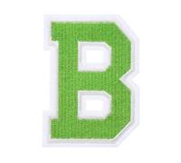 QUARKZMAN 1 Stück Aufnäher zum Aufbügeln mit Buchstaben B, 7.8cm Große Zahlen zum Aufbügeln, Gestickter Patch zum Aufbügeln für Kleidung, Hosen, Hüte, Taschen(Grün）