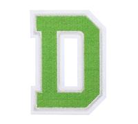 QUARKZMAN 1 Stück Aufnäher zum Aufbügeln mit Buchstaben D, 7.8cm Große Zahlen zum Aufbügeln, Gestickter Patch zum Aufbügeln für Kleidung, Hosen, Hüte, Taschen(Grün）