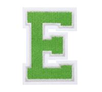 QUARKZMAN 1 Stück Aufnäher zum Aufbügeln mit Buchstaben E, 7.8cm Große Zahlen zum Aufbügeln, Gestickter Patch zum Aufbügeln für Kleidung, Hosen, Hüte, Taschen(Grün）