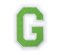 QUARKZMAN 1 Stück Aufnäher zum Aufbügeln mit Buchstaben G, 7.8cm Große Zahlen zum Aufbügeln, Gestickter Patch zum Aufbügeln für Kleidung, Hosen, Hüte, Taschen(Grün）