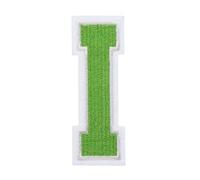 QUARKZMAN 1 Stück Aufnäher zum Aufbügeln mit Buchstaben I, 7.8cm Große Zahlen zum Aufbügeln, Gestickter Patch zum Aufbügeln für Kleidung, Hosen, Hüte, Taschen(Grün）