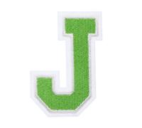 QUARKZMAN 1 Stück Aufnäher zum Aufbügeln mit Buchstaben J, 7.8cm Große Zahlen zum Aufbügeln, Gestickter Patch zum Aufbügeln für Kleidung, Hosen, Hüte, Taschen(Grün）