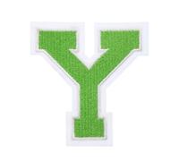 QUARKZMAN 1 Stück Aufnäher zum Aufbügeln mit Buchstaben Y, 7.8cm Große Zahlen zum Aufbügeln, Gestickter Patch zum Aufbügeln für Kleidung, Hosen, Hüte, Taschen(Grün）