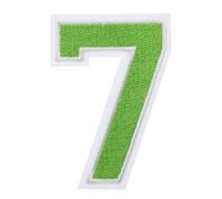 QUARKZMAN 1 Stück Aufnäher zum Aufbügeln mit Zahlen 7, 7.8cm Große Zahlen zum Aufbügeln, Gestickter Patch zum Aufbügeln für Kleidung, Hosen, Hüte, Taschen(Grün）