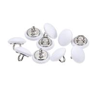 QUARKZMAN 10 Stück 11,5 mm Knöpfe Weiß mit Stoffüberzug, Vintage Stoffknöpfe Bezogen Nähknöpfe Runde Bastelknöpfe Metallschaft für Mantel Jacke Anzüge Kleider Blusen DIY Projekte