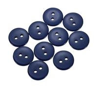 QUARKZMAN 10 Stück 15mm Harz Knöpfe zum Annähen, 2 Löcher Runde Nähknöpfe für Strickjacke DIY Handwerk Dekorieren Mantel Bekleidung Kleidung Hemden Urlaubsdekoration (Marineblau)