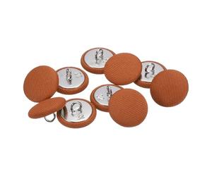 QUARKZMAN 10 Stück 20 mm Knöpfe Orange mit Stoffüberzug, Vintage Stoffknöpfe Bezogen Nähknöpfe Runde Bastelknöpfe Metallschaft für Mantel Jacke Anzüge Kleider Blusen DIY Projekte