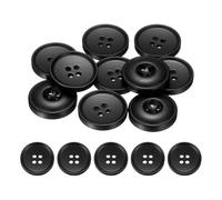 QUARKZMAN 10 Stück 20mm Harz Knöpfe zum Annähen, 4 Löch Runde Ersatz Nähknöpfe für Bastel Strickjacke DIY Handwerk Dekorieren Mantel Kleidung Hemden Dekoration Herrenanzug (Schwarz)