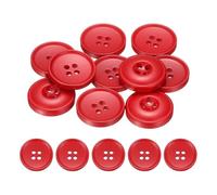 QUARKZMAN 10 Stück 20mm Harz Knöpfe zum Annähen, 4 Löch Runde Ersatz Nähknöpfe für Bastel Strickjacke DIY Handwerk Dekorieren Mantel Kleidung Hemden Dekoration Herrenanzug (Rot)
