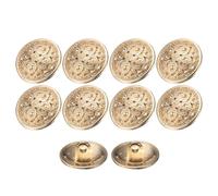 QUARKZMAN 10 Stück 24L Metall runde hohle Nähknöpfe 15mm 5/8" Zinklegierung Kleidung Handwerk Ersatzknopf für Männer Frauen Mantel Uniform Hemd Anzug, Goldton