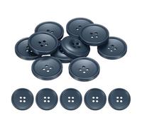 QUARKZMAN 10 Stück 28mm Harz Knöpfe zum Annähen, 4 Löch Runde Ersatz Nähknöpfe für Bastel Strickjacke DIY Handwerk Dekorieren Mantel Kleidung Hemden Dekoration Herrenanzug (Dunkelblau)