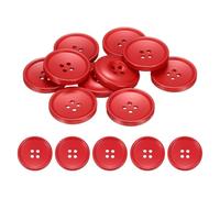 QUARKZMAN 10 Stück 28mm Harz Knöpfe zum Annähen, 4 Löch Runde Ersatz Nähknöpfe für Bastel Strickjacke DIY Handwerk Dekorieren Mantel Kleidung Hemden Dekoration Herrenanzug (Rot)