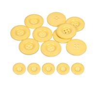 QUARKZMAN 10 Stück 28mm Harz Knöpfe zum Annähen, 4 Löcher Runde Nähknöpfe für Strickjacke DIY Handwerk Dekoration Mantel Bekleidung Kleidung Hemden Urlaubsdekoration (Gelb)