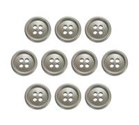QUARKZMAN 10 Stück Bunte Knöpfe, 15mm 4 Löcher Harzknöpfe zum Annähen, Bastelknöpfe Runde Ersatzknöpfe Buttons für Nähen Mantel Hemden Kleidung DIY Handwerk Dekoration, Helles Khaki