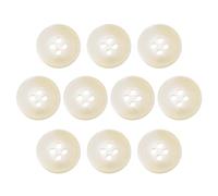 QUARKZMAN 10 Stück Bunte Knöpfe, 15mm 4 Löcher Nähen Harzknöpfe, Bastelknöpfe Runde Ersatzknöpfe Buttons für Mantel Hemden Kleidung DIY Handwerk Dekoration, 2#Weiß