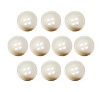 QUARKZMAN 10 Stück Bunte Knöpfe, 15mm 4 Löcher Nähen Harzknöpfe, Bastelknöpfe Runde Ersatzknöpfe Buttons für Mantel Hemden Kleidung DIY Handwerk Dekoration, 1#Beige