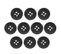 QUARKZMAN 10 Stück Bunte Knöpfe, 18mm 4 Löcher Nähen Harzknöpfe, Bastelknöpfe Runde Ersatzknöpfe Buttons für Mantel Hemden Kleidung DIY Handwerk Dekoration, 2#Schwarz