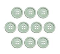 QUARKZMAN 10 Stück Bunte Knöpfe, 20mm 4 Löcher Harzknöpfe zum Annähen, Bastelknöpfe Runde Ersatzknöpfe Buttons für Nähen Mantel Hemden Kleidung DIY Handwerk Dekoration, Hellgrün