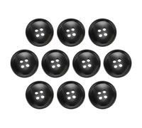 QUARKZMAN 10 Stück Bunte Knöpfe, 20mm 4 Löcher Nähen Harzknöpfe, Bastelknöpfe Runde Ersatzknöpfe Buttons für Mantel Hemden Kleidung DIY Handwerk Dekoration, 7#Schwarz