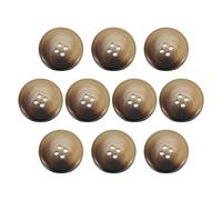 QUARKZMAN 10 Stück Bunte Knöpfe, 25mm 4 Löcher Nähen Harzknöpfe, Bastelknöpfe Runde Ersatzknöpfe Buttons für Mantel Hemden Kleidung DIY Handwerk Dekoration, 1#Kaffeebraun