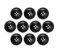QUARKZMAN 10 Stück Bunte Knöpfe, 25mm 4 Löcher Nähen Harzknöpfe, Bastelknöpfe Runde Ersatzknöpfe Buttons für Mantel Hemden Kleidung DIY Handwerk Dekoration, 7#Schwarz