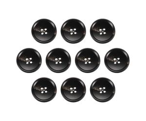 QUARKZMAN 10 Stück Bunte Knöpfe, 28mm 4 Löcher Nähen Harzknöpfe, Bastelknöpfe Runde Ersatzknöpfe Buttons für Mantel Hemden Kleidung DIY Handwerk Dekoration, 4#Kaffeebraun