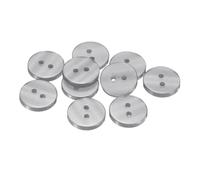 QUARKZMAN 10 Stück Bunte Knöpfe Set, 15mm 2 Loch Handwerk Buttons, Bastelknöpfe Harz Runde Nähknöpfe Ersatzknöpfe Buttons für Mäntel Nähen Kleidung und DIY Handarbeit, Grau
