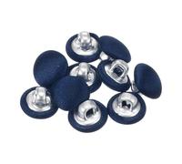 QUARKZMAN 10 Stück Dunkelblau Knöpfe mit Stoffüberzug 10mm Satinstoff Bezogen Nähknöpfe Runde Bastelknöpfe Metallschaft Ösenknöpfe Vintage für Mantel Kleidung Jacke Blazer Anzüge DIY