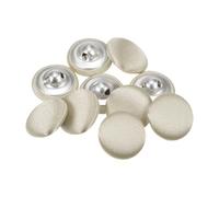 QUARKZMAN 10 Stück Grau Knöpfe mit Stoffüberzug 15mm Satinstoff Bezogen Nähknöpfe Runde Bastelknöpfe Metallschaft Ösenknöpfe Vintage für Mantel Kleidung Jacke Blazer Anzüge DIY