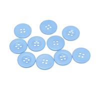 QUARKZMAN 10 Stück Harz Knöpfe Himmelblau Nähknöpfe 20mm Runde Bastelknöpfe Buttons zum Annähen Flach 4-Loch Ersatzknöpfe für Nähen Hemd Kleidung Blusen DIY Handwerk Scrapbooking Dekorieren
