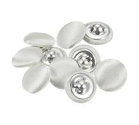 QUARKZMAN 10 Stück Hellgelb Knöpfe mit Stoffüberzug 12,5mm Satinstoff Bezogen Nähknöpfe Runde Bastelknöpfe Metallschaft Ösenknöpfe Vintage für Mantel Kleidung Jacke Blazer Anzüge DIY