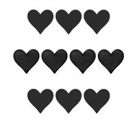 QUARKZMAN 10 Stück Herz Patches zum Aufbügeln, 71cm Flicken zum Aufbügeln,Bestickte zum Aufbügeln Bügelflicken für Hut Jacke Jeans Rucksäcke DIY Dekoration, Schwarz