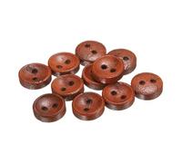 QUARKZMAN 10 Stück Knöpfe 10mm Holzknöpfe 2 Loch Buttons, Bastelknöpfe Vintage Rund Nähknöpfe Ersatzknöpfe für DIY Dekoration Mäntel Kleidung Strickjacke, Caramel