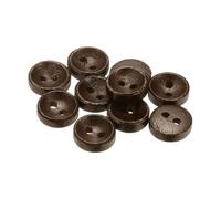QUARKZMAN 10 Stück Knöpfe 10mm Holzknöpfe 2 Loch Buttons, Bastelknöpfe Vintage Rund Nähknöpfe Ersatzknöpfe für DIY Dekoration Mäntel Kleidung Strickjacke, Dunkelbraun