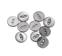 QUARKZMAN 10 Stück Knöpfe 12,5 mm Harzknöpfe 2 Löcher Rund Bastelknöpfe Kinderknöpfe Klein Babyknöpfe Nähen Mini Buttons zum Annähen T-Shirt Kleidung Scrapbooking Dekorieren, Grau