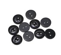 QUARKZMAN 10 Stück Knöpfe 12,5 mm Harzknöpfe 2 Löcher Rund Bastelknöpfe Kinderknöpfe Klein Babyknöpfe Nähen Mini Buttons zum Annähen T-Shirt Kleidung Scrapbooking Dekorieren, Schwarz