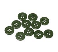 QUARKZMAN 10 Stück Knöpfe 12,5mm Bastelknöpfe Dunkelgrün Nähknöpfe Harz Rund Flach 4-Loch Kunststoffknöpfe für Nähen DIY Handwerk Scrapbooking Dekorieren Kleidung Mänteln Blusen Hemden