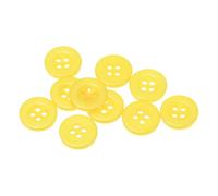 QUARKZMAN 10 Stück Knöpfe 12,5mm Bastelknöpfe Gelb Nähknöpfe Harz Rund Flach 4-Loch Kunststoffknöpfe für Nähen DIY Handwerk Scrapbooking Dekorieren Kleidung Mänteln Blusen Hemden
