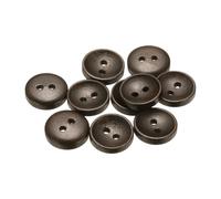 QUARKZMAN 10 Stück Knöpfe 12,5mm Holzknöpfe 2 Loch Buttons, Bastelknöpfe Vintage Rund Nähknöpfe Ersatzknöpfe für DIY Dekoration Mäntel Kleidung Strickjacke, Dunkelbraun