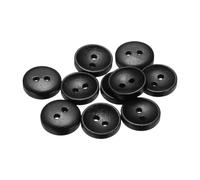 QUARKZMAN 10 Stück Knöpfe 12,5mm Holzknöpfe 2 Loch Buttons, Bastelknöpfe Vintage Rund Nähknöpfe Ersatzknöpfe für DIY Dekoration Mäntel Kleidung Strickjacke, Schwarz