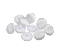 QUARKZMAN 10 Stück Knöpfe 12,5mm Stoffbezogene Knöpfe Weiß Nähknöpfe mit Stoff bezogen Runder Kunststoffschaft Ösen Vintage für Anzüge Kleider Blusen Mantel Jacke Blazer Basteln